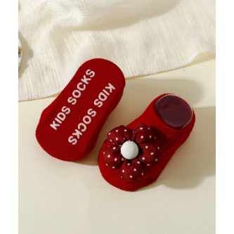 Βρέφικά Πατουσάκια Καλτσάκια Red white dot flower 8782